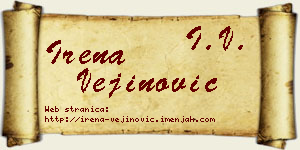 Irena Vejinović vizit kartica